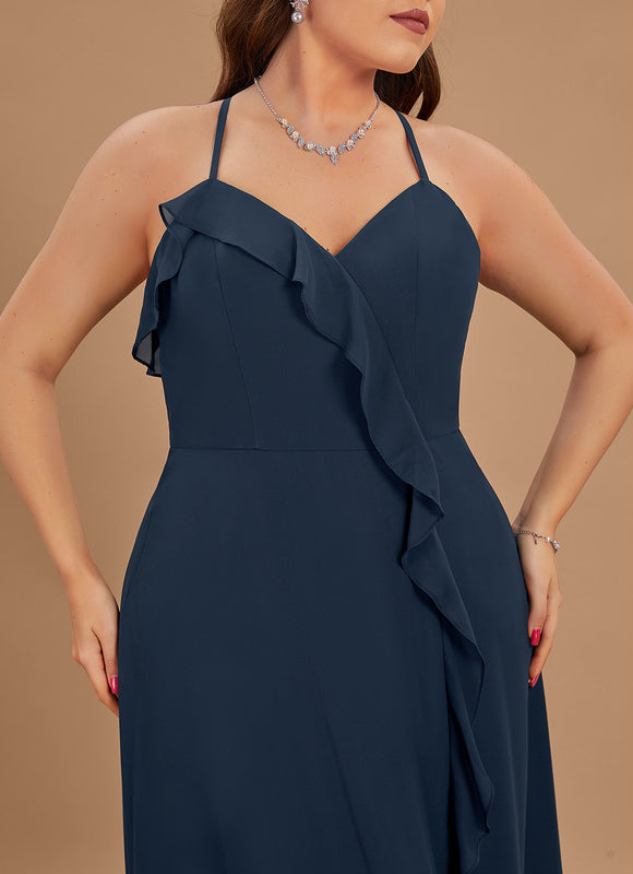 Robe Demoiselle D'Honneur Mousseline Beige - gallery 8