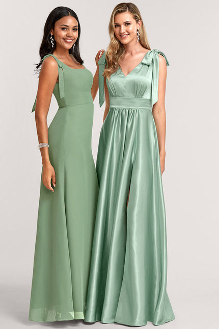 Robe Longue Demoiselle D'Honneur Rose Poudré - gallery 1