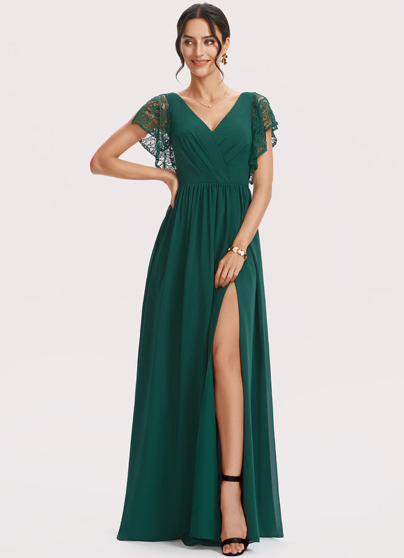 Robe Demoiselle D'Honneur Fluide Rose Pâle - gallery 2