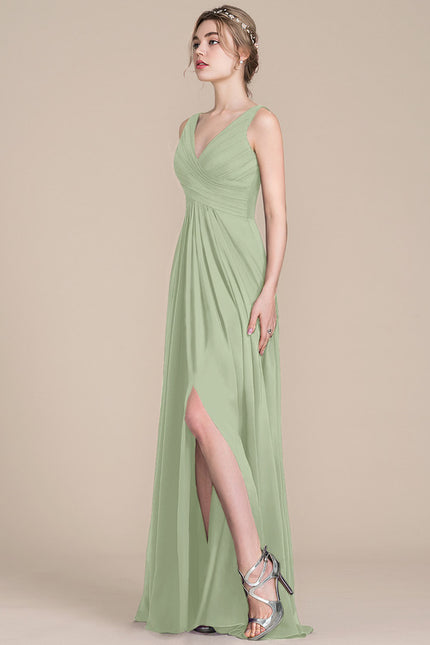 Robe Demoiselle D'Honneur À Volants Rose Pâle - gallery 2