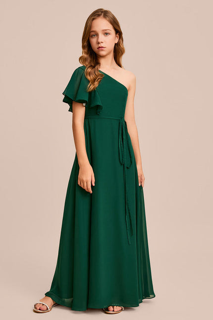 Robe Demoiselle D'Honneur Vert Poudré Élégant