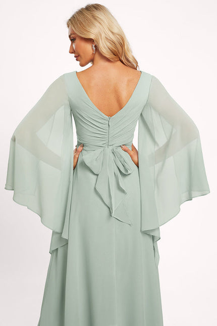 Robe Demoiselle D'Honneur Asymétrique Fluide - gallery 2