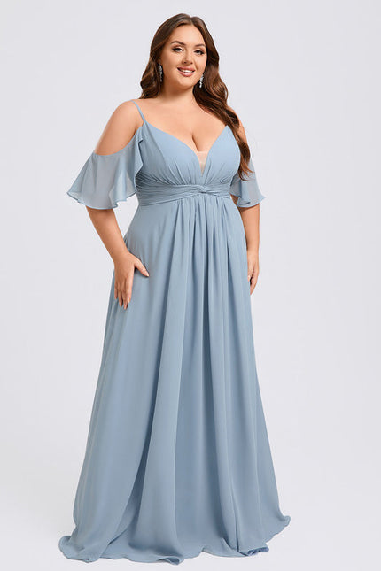 Robe Demoiselle D'Honneur Fluide Ciel - gallery 7