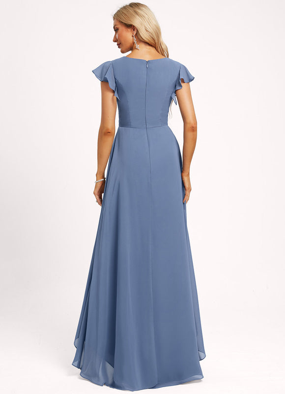 Robe Demoiselle D'Honneur Asymétrique Fluide - gallery 5