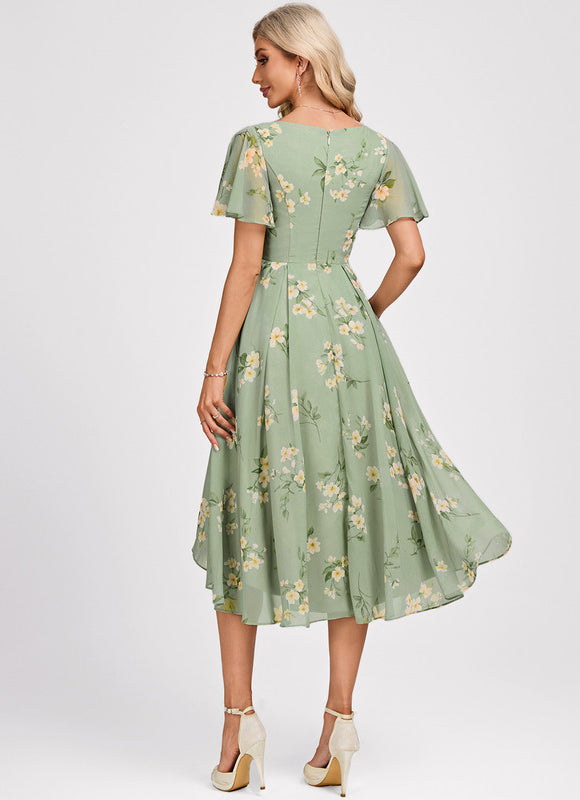 Robe Demoiselle D'Honneur Asymétrique Fluide - gallery 5