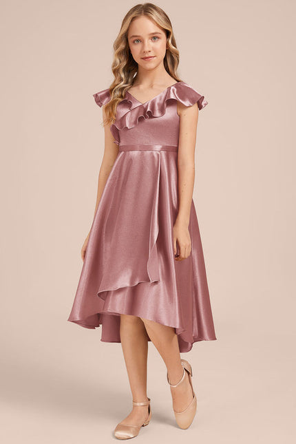 Robe Demoiselle D'Honneur Satin Ciel Ajustée