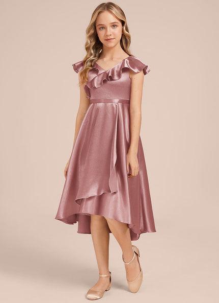 Robe Demoiselle D'Honneur Satin Ciel Ajustée