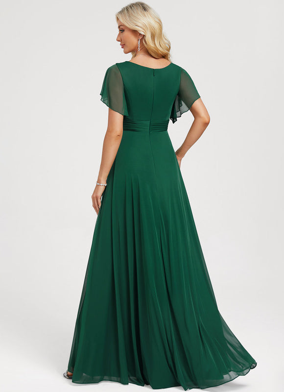 Robe Demoiselle D'Honneur Élégance Émeraude Fluide - gallery 4