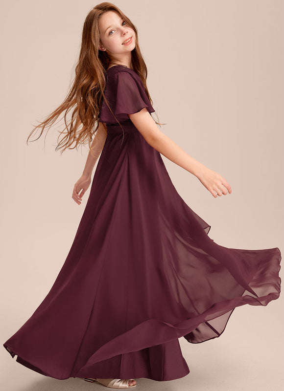 Robe Demoiselle D'Honneur Volante Prune - gallery 3