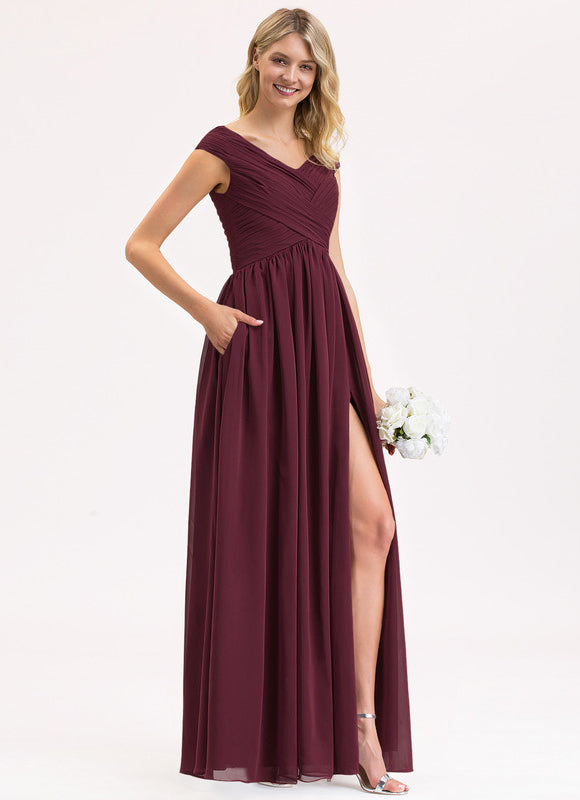 Robe Demoiselle D'Honneur Bordeaux Chic - gallery 2