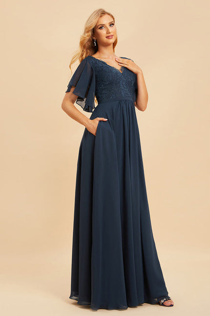 Robe Demoiselle D'Honneur Fluide Rose Pâle - gallery 2