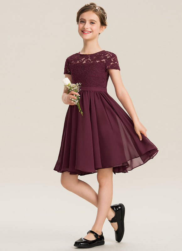 Robe Demoiselle D'Honneur Courte Dentelle
