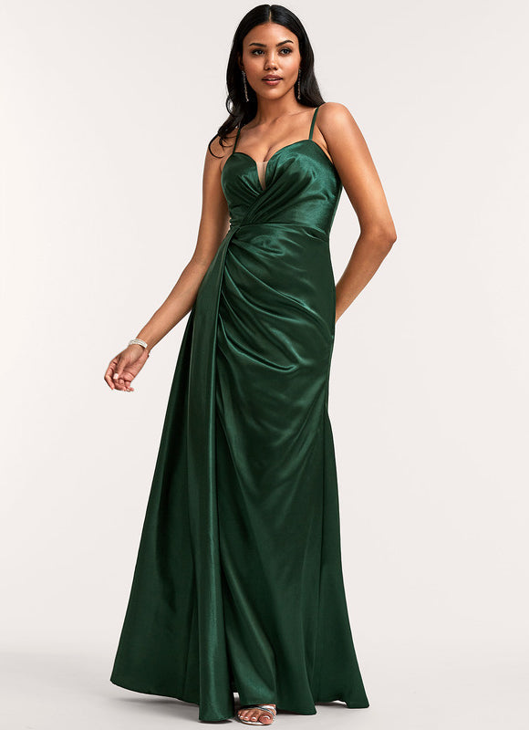 Robe Longue Satin Demoiselle D'Honneur - gallery 4