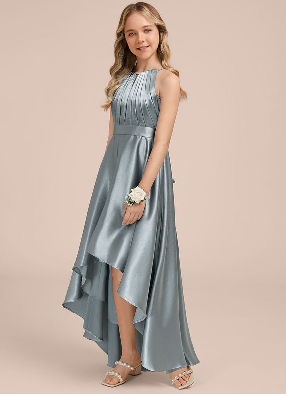 Robe Demoiselle D'Honneur Junior Asymétrique Satin - gallery 4