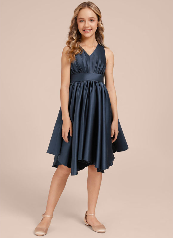 Robe Demoiselle D'Honneur Asymétrique Marine - gallery 1