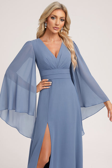 Robe Demoiselle D'Honneur Mousseline Beige - gallery 5