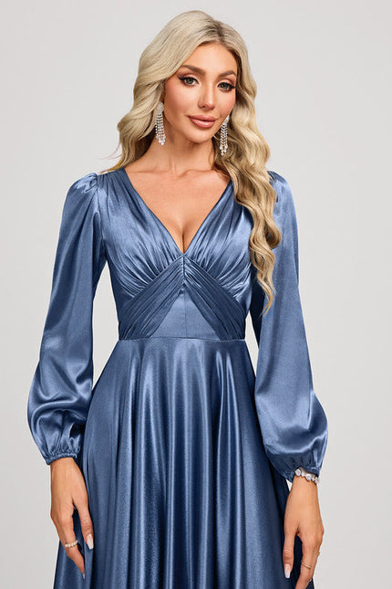 Robe Longue Satin Demoiselle D'Honneur - gallery 4