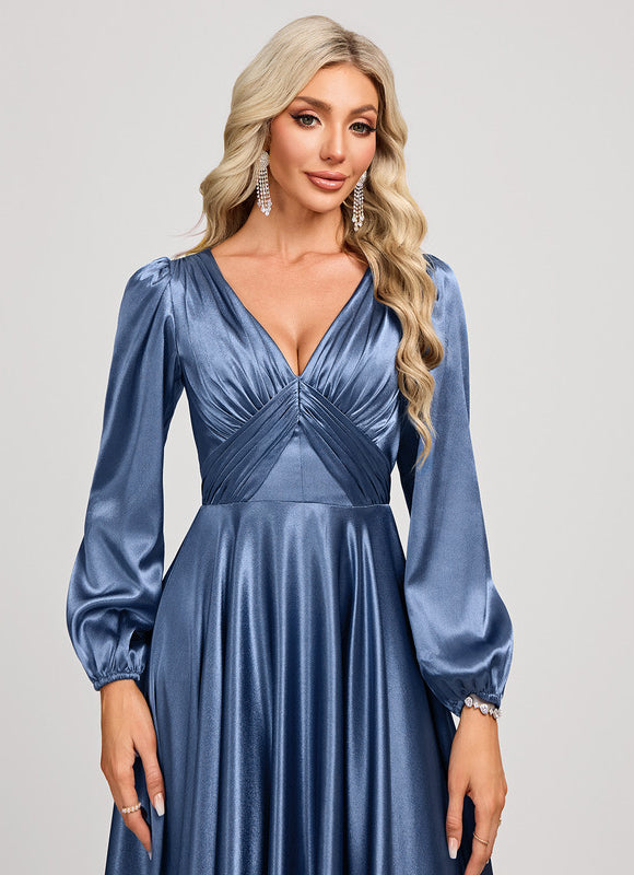 Robe Longue Satin Demoiselle D'Honneur - gallery 4