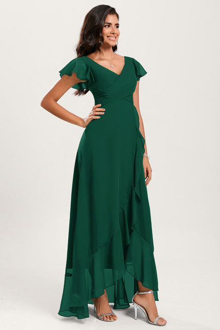 Robe Demoiselle D'Honneur Asymétrique Fluide - gallery 3