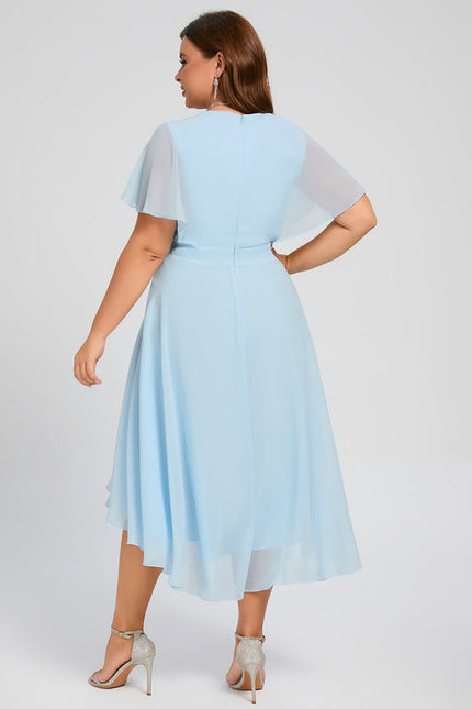 Robe Demoiselle D'Honneur Asymétrique Fluide - gallery 6