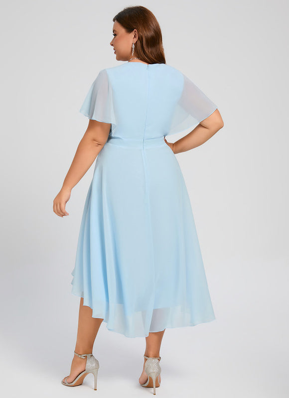 Robe Demoiselle D'Honneur Asymétrique Fluide - gallery 6