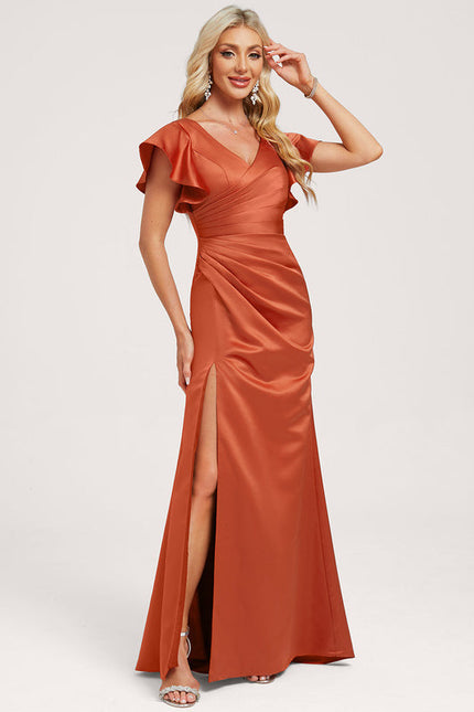 Robe Demoiselle D'Honneur Satin Vert Tendre