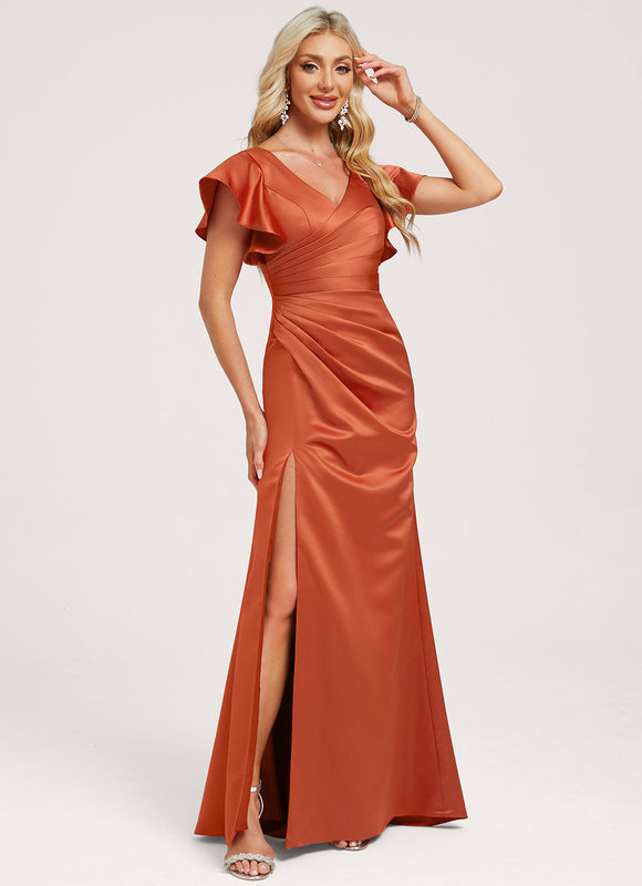 Robe Demoiselle D'Honneur Satin Vert Tendre