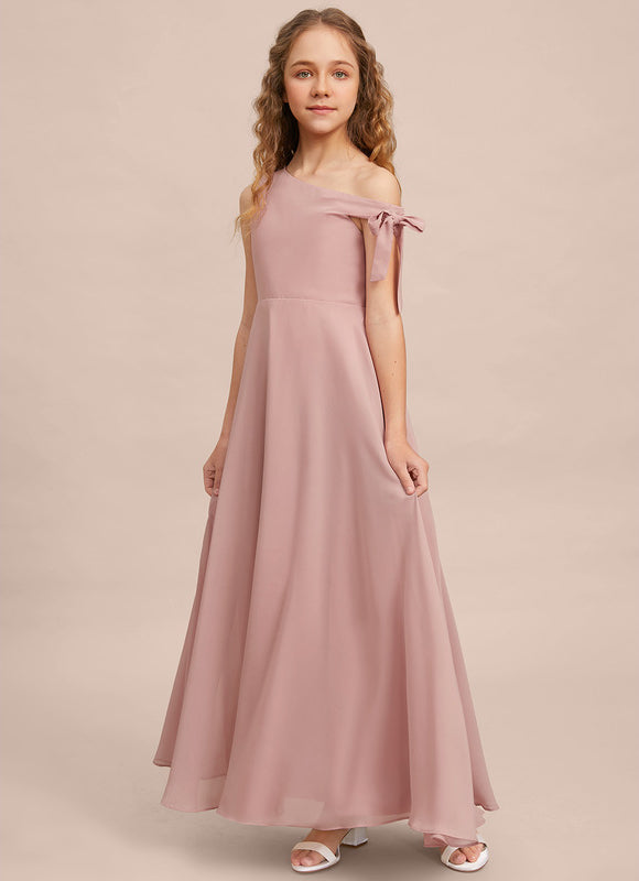 Robe Demoiselle D'Honneur Unicolore Élégante - gallery 2