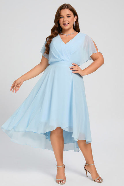 Robe Demoiselle D'Honneur Asymétrique Fluide - gallery 7