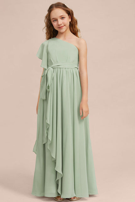 Robe Demoiselle D'Honneur Vert Poudré Élégant - gallery 3