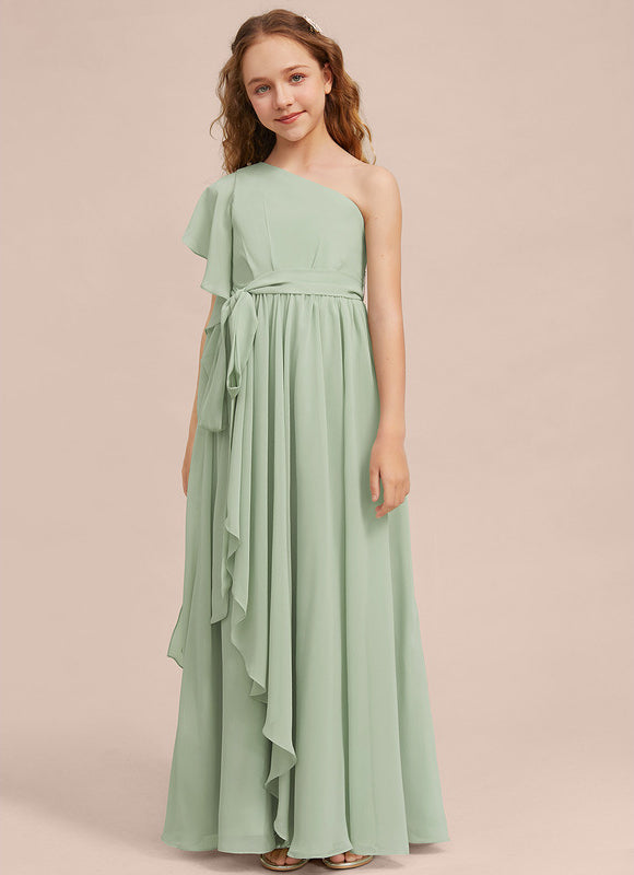 Robe Demoiselle D'Honneur Vert Poudré Élégant - gallery 3
