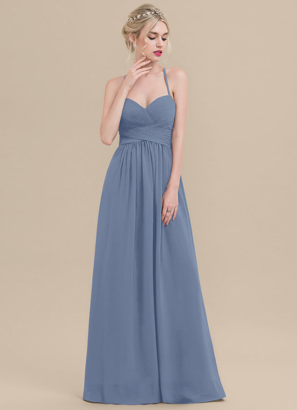 Robe Demoiselle D'Honneur Drapée Bordeaux - gallery 2