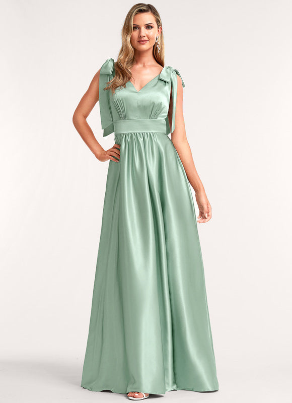 Robe Longue Demoiselle D'Honneur Rose Poudré