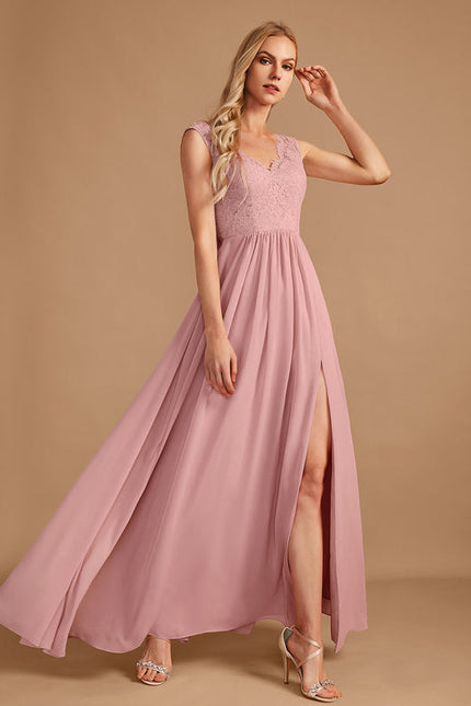 Robe Demoiselle D'Honneur Fluide Rose Pâle