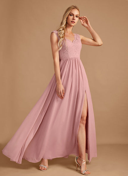 Robe Demoiselle D'Honneur Fluide Rose Pâle