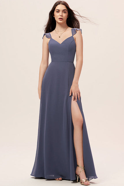 Robe Demoiselle D'Honneur Mousseline Beige - gallery 1