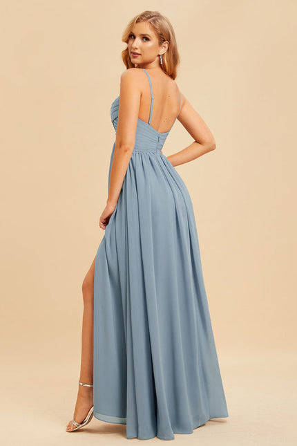 Robe Demoiselle D'Honneur Mousseline Beige - gallery 5