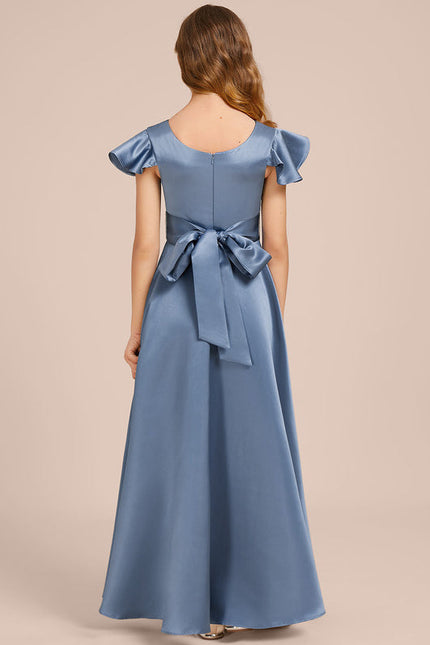 Robe Demoiselle D'Honneur Satinée Ciel - gallery 2