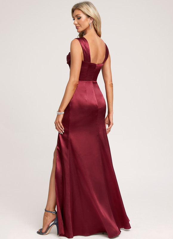 Robe Demoiselle D'Honneur Champagne Satin - gallery 1