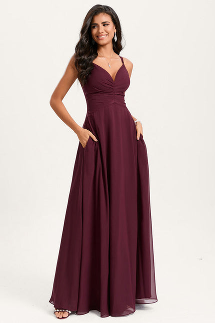 Robe Demoiselle D'Honneur Mousseline Beige - gallery 2