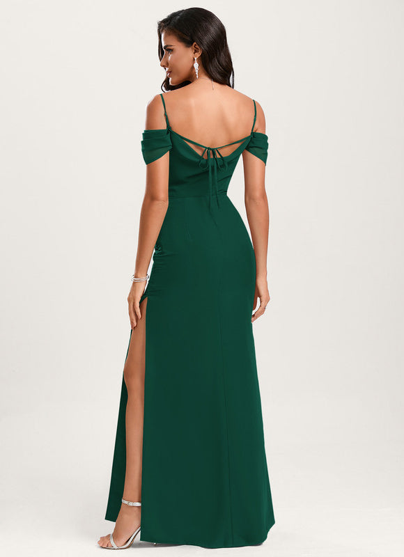 Robe Demoiselle D'Honneur Fluide Beige - gallery 4