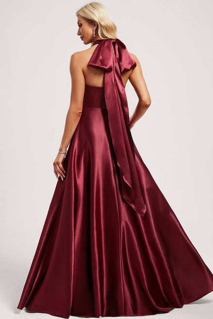 Robe Demoiselle D'Honneur Rouge Satiné Chic - gallery 7