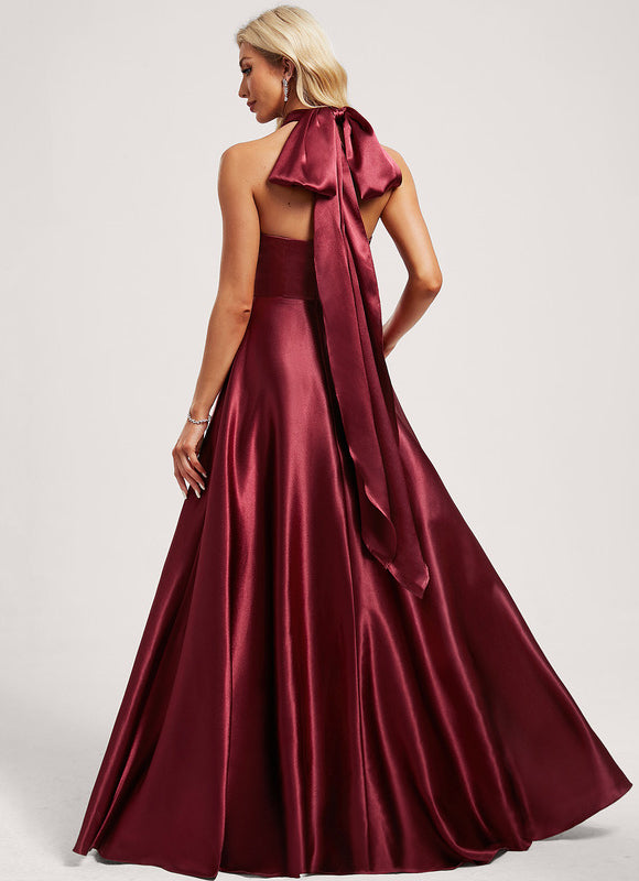 Robe Demoiselle D'Honneur Rouge Satiné Chic - gallery 7