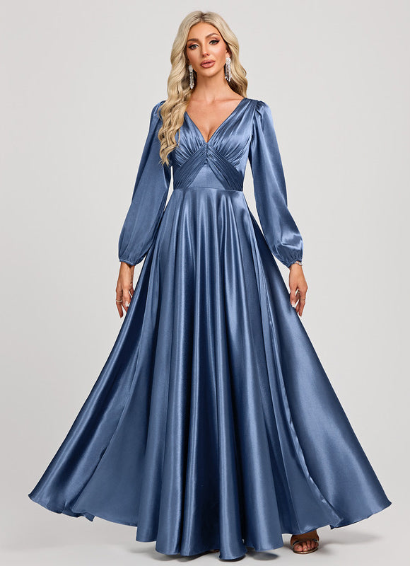 Robe Longue Satin Demoiselle D'Honneur - gallery 3