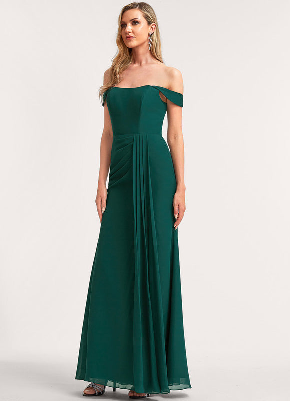 Robe Demoiselle D'Honneur Mousseline Émeraude - gallery 4