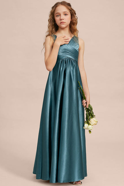 Robe Demoiselle D'Honneur Satin Émeraude Chic - gallery 1