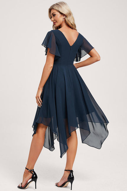 Robe Demoiselle D'Honneur Asymétrique Fluide - gallery 4