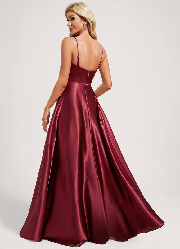 Robe Demoiselle D'Honneur Champagne Satin - gallery 4