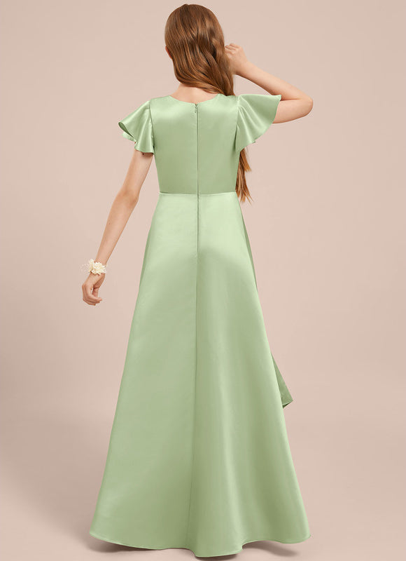 Robe Demoiselle D'Honneur Asymétrique Marine - gallery 5