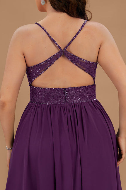 Robe Demoiselle D'Honneur Violet Éclatant - gallery 7